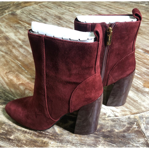 Vince Camuto Enverna Bootie Block Heel Burgundy NEW 6 US - Picture 4 of 5